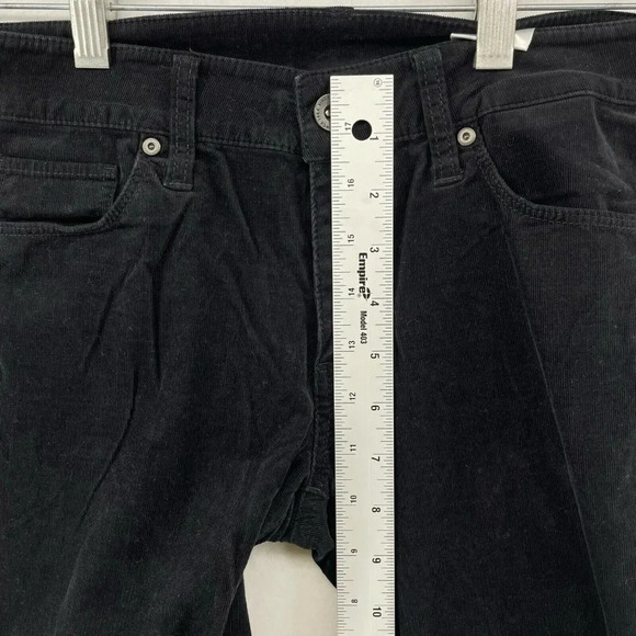 H&M Dress Pants Women Sz 2 Black Tapered Mid-Rise Flat Front Slash Pockets Slack - Picture 4 of 11